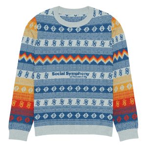 "Measure 69" knitted crew neck ugly sweater